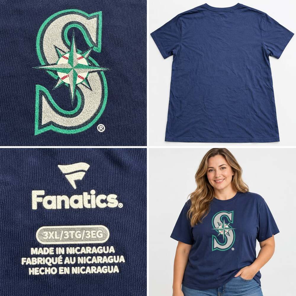 Fanatics Seattle Mariners T-Shirt Size 3XL Navy Blue MLB